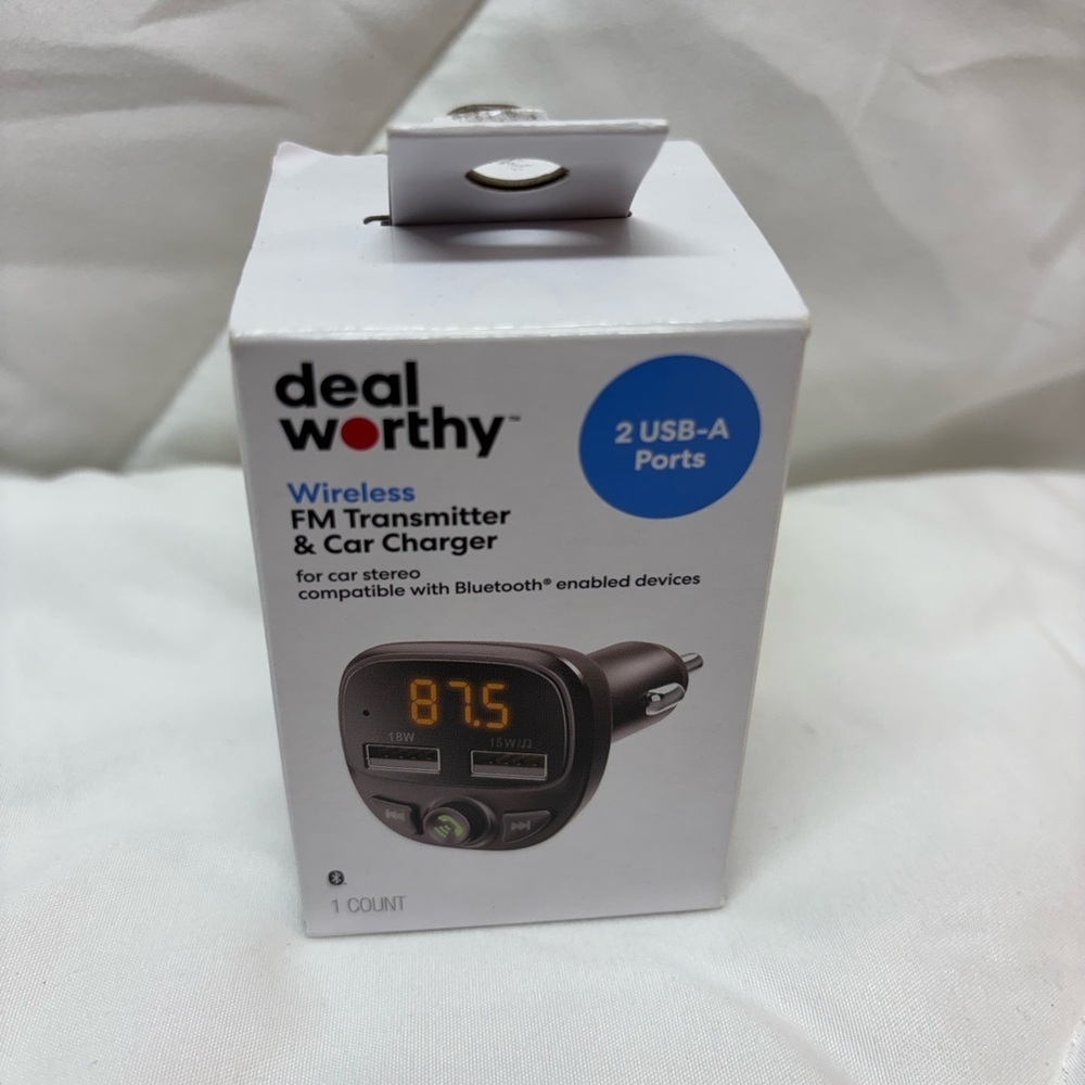 FM Bluetooth Wireless FM Transmitter & Car charger dealworthy Black 2-USB A Port